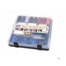 HBM 11-delers reparasjonssett for laminat - parkettgulv og møbler inkludert 11 farger og batteri