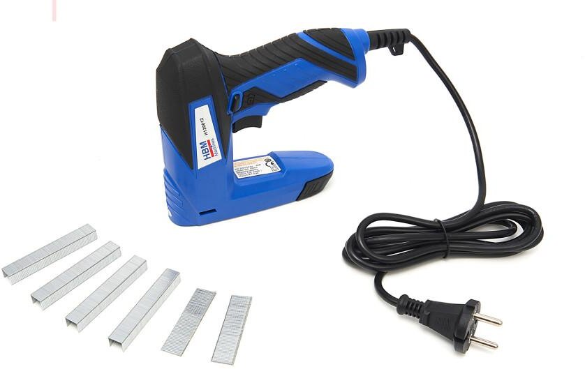 HBM Elektrotacker inklusive 400 Klammern und 100 Nägeln