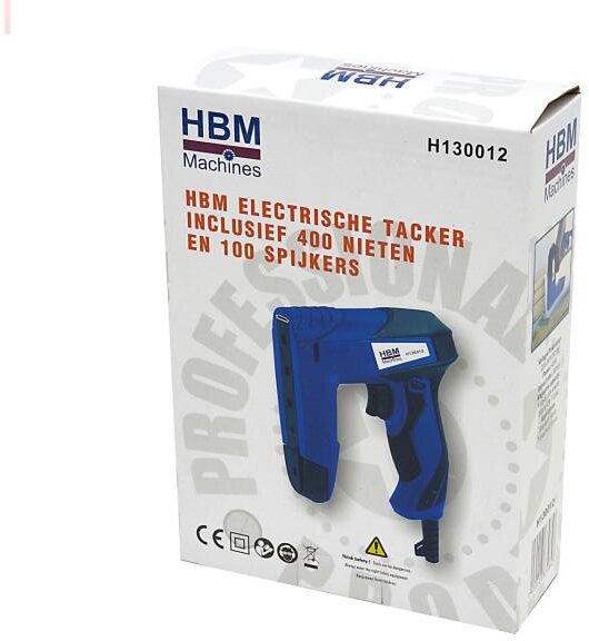 HBM Elektrotacker inklusive 400 Klammern und 100 Nägeln