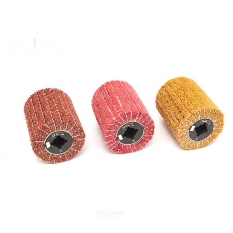 HBM Nylon Web Sanding Cylinder with Lamella Grit 80 for Satinizing Machine 80 x 100 mm