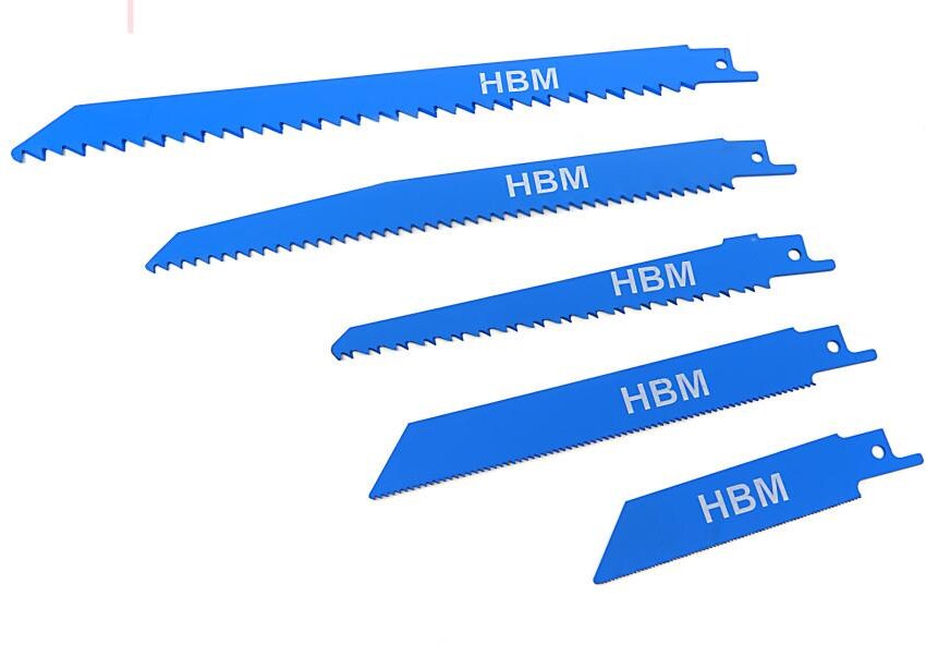 HBM 5-delt savklingesæt til HBM Profi 600W mini stempelsav / universalsav med variabel hastighed e HBM 5-delt savklingesæt til HBM Profi 600W mini stempelsav / universalsav med variabel hastighed e