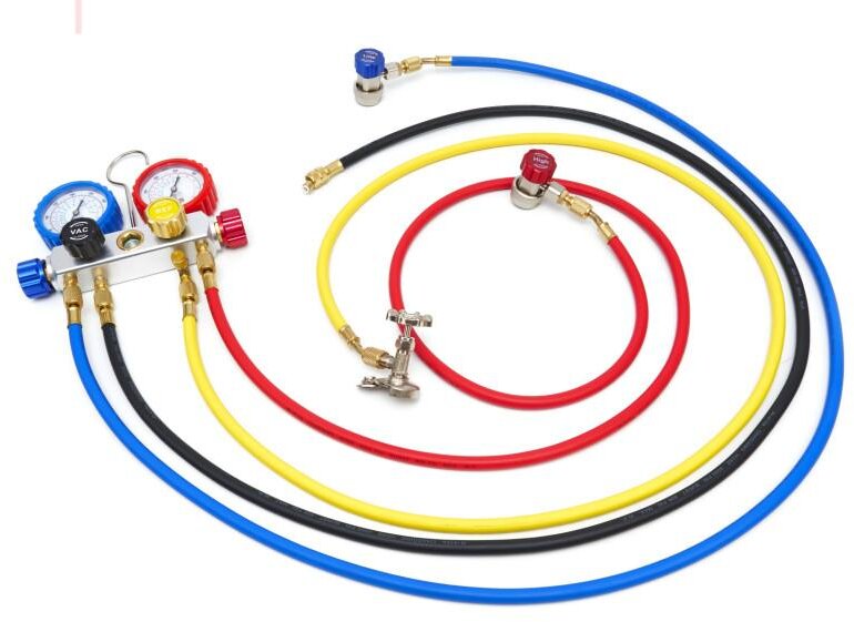 HBM Vakuumpumpe 1 trin med 2-fold manometersæt 85 liter pr. minut