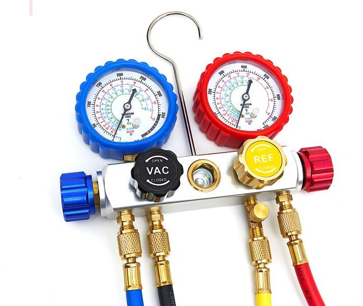 HBM Vakuumpumpe 1 trin med 2-fold manometersæt 85 liter pr. minut