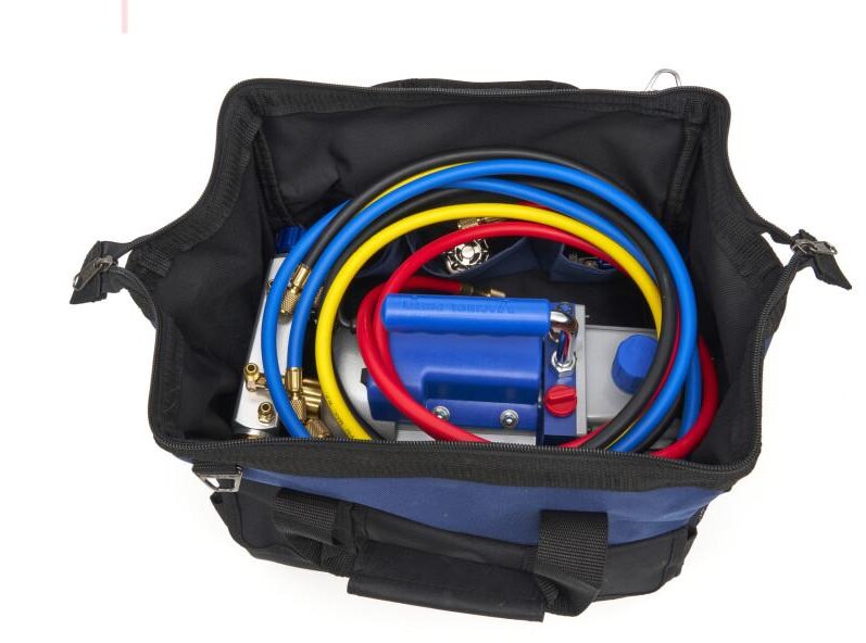 HBM Vakuumpumpe 1 trin med 2-fold manometersæt 85 liter pr. minut