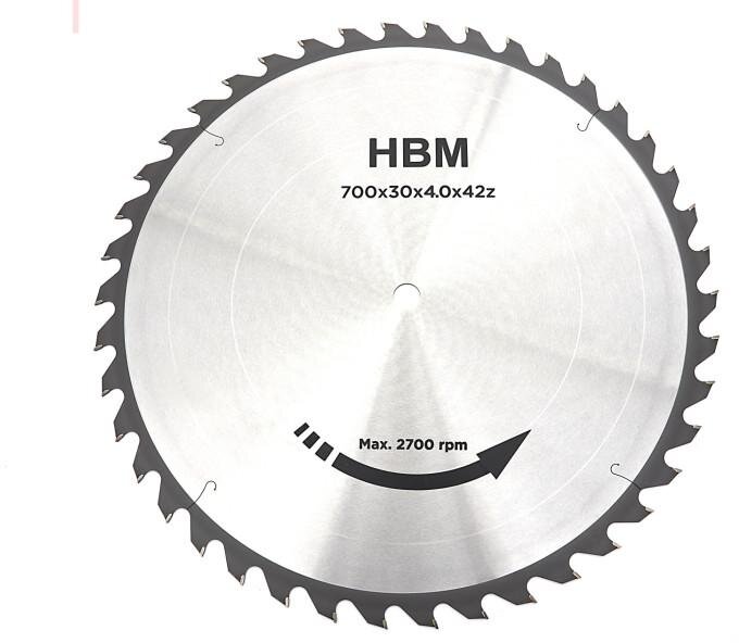HBM 700 mm - 42-T Sagblad for HBM Professional Tiltsag / Vedsag 5,5 HK - 400 Volt HBM 700 mm - 42-T Sagblad for HBM Professional Tiltsag / Vedsag 5,5 HK - 400 Volt