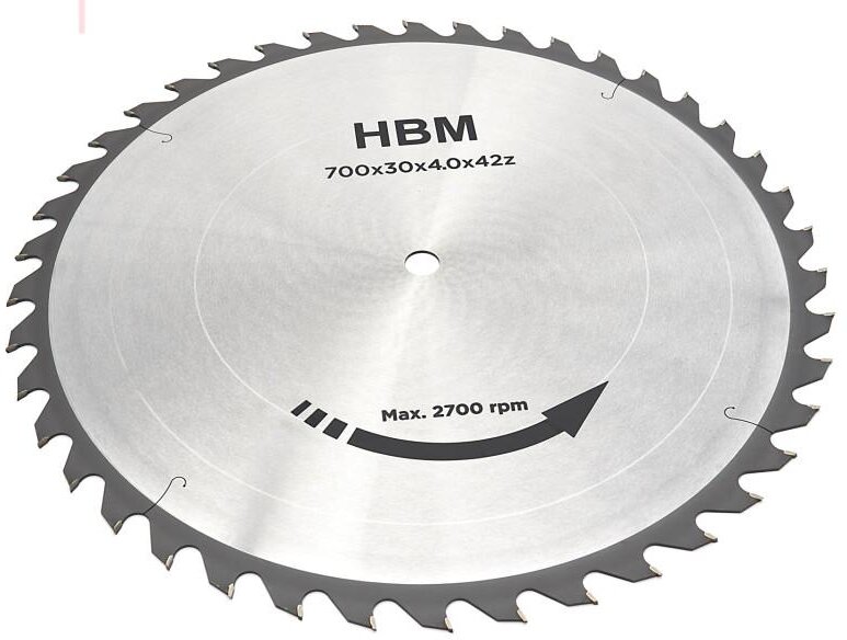 HBM 700 mm - 42-T Sagblad for HBM Professional Tiltsag / Vedsag 5,5 HK - 400 Volt HBM 700 mm - 42-T Sagblad for HBM Professional Tiltsag / Vedsag 5,5 HK - 400 Volt