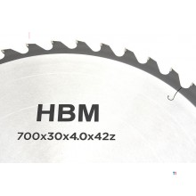 HBM 700 mm - 42-T Sagblad for HBM Professional Tiltsag / Vedsag 5,5 HK - 400 Volt HBM 700 mm - 42-T Sagblad for HBM Professional Tiltsag / Vedsag 5,5 HK - 400 Volt