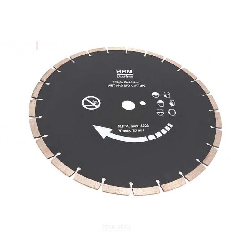 HBM 350 mm Savklinge til HBM Profi 350 mm Vægsav / Betonsav Vandkølet - 2600W