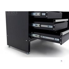 HBM 120 Cm Arbeidsbenk med 5 skuffer, 1 dør og heltre benkeplate
