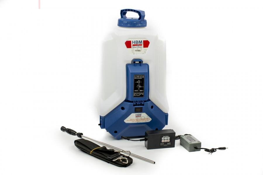 HBM 20 liters trykkstyrt ryggsekksprøyte / trykksprøyte på batteri 12-V / 8Ah inkludert 2 batterier