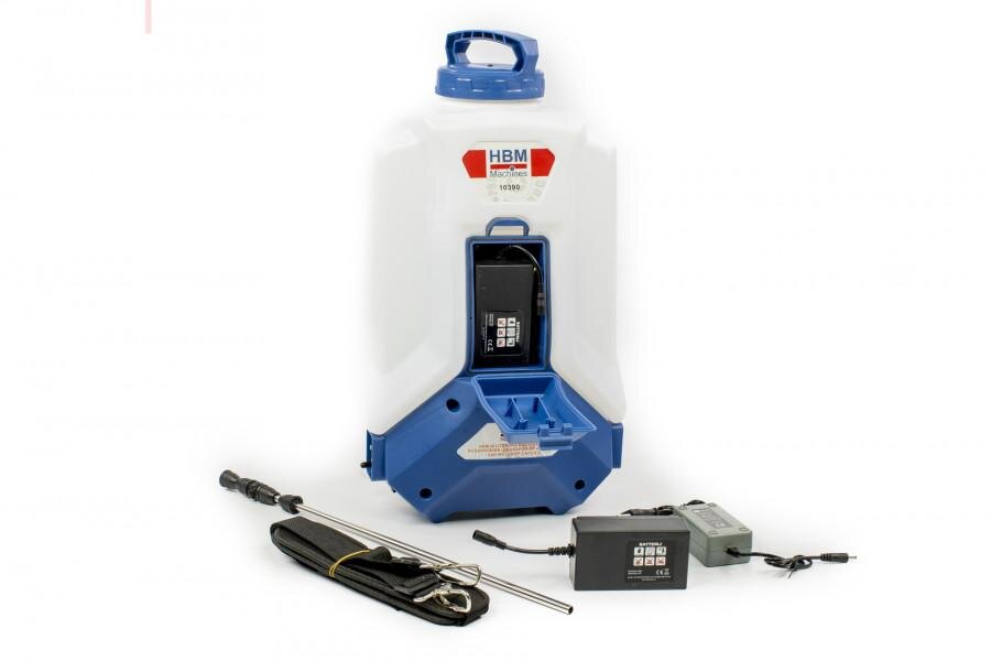 HBM 20 liters trykkstyrt ryggsekksprøyte / trykksprøyte på batteri 12-V / 8Ah inkludert 2 batterier