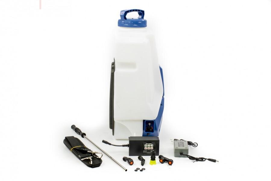 HBM 20 liters trykkstyrt ryggsekksprøyte / trykksprøyte på batteri 12-V / 8Ah inkludert 2 batterier