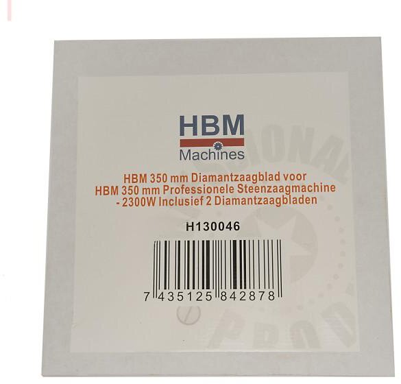 HBM 350 mm diamantsavklinge til HBM 350 mm professionel stensavmaskine - 2300W