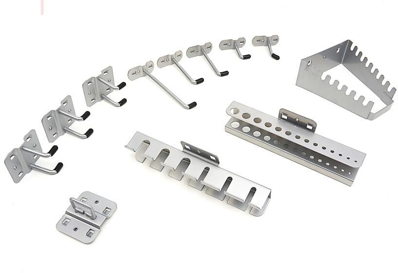 HBM 12-teilige Aufhängehaken und Lagerregale HBM Werkzeugwände und modulare Werkstattsysteme