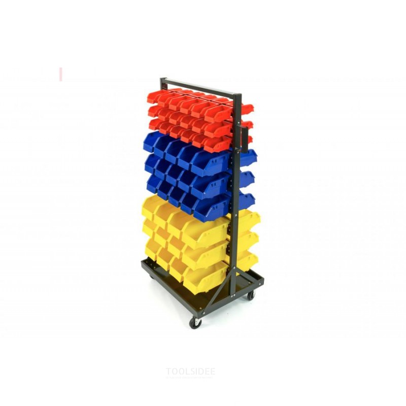 HBM Mobile Storage Rack with 90 Storage Bins HBM Mobile Storage Rack with 90 Storage Bins