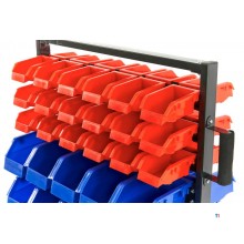 HBM mobilt oppbevaringsstativ med 90 oppbevaringskasser