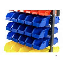 HBM mobilt oppbevaringsstativ med 90 oppbevaringskasser