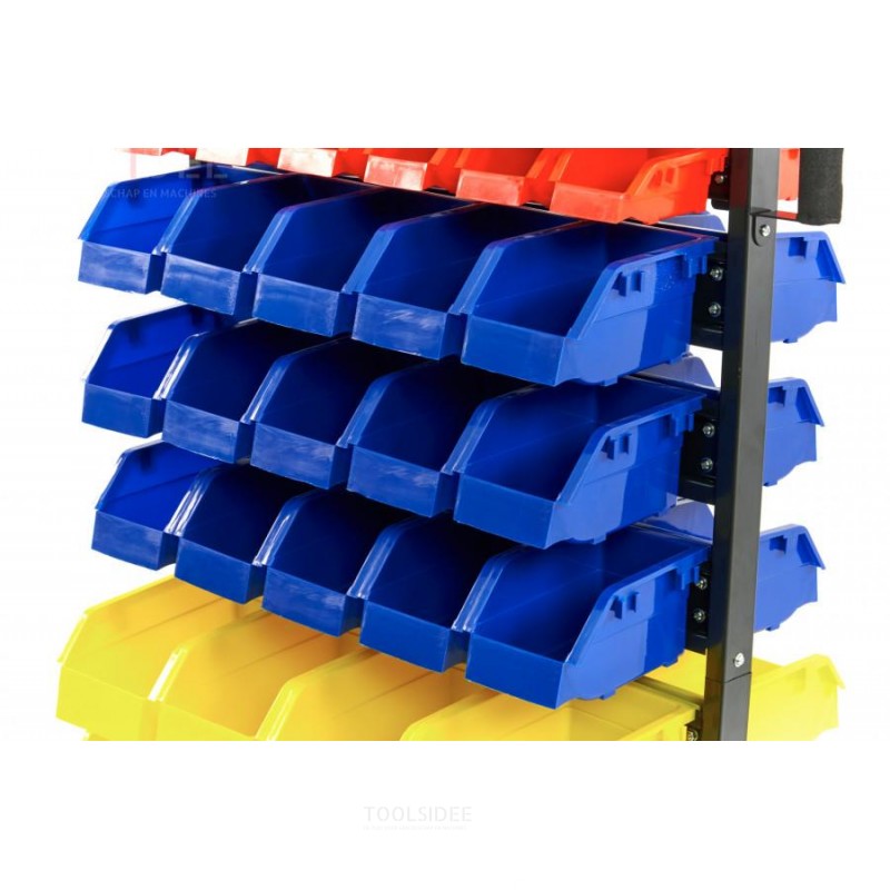 HBM Mobile Storage Rack with 90 Storage Bins HBM Mobile Storage Rack with 90 Storage Bins