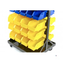 HBM mobilt oppbevaringsstativ med 90 oppbevaringskasser