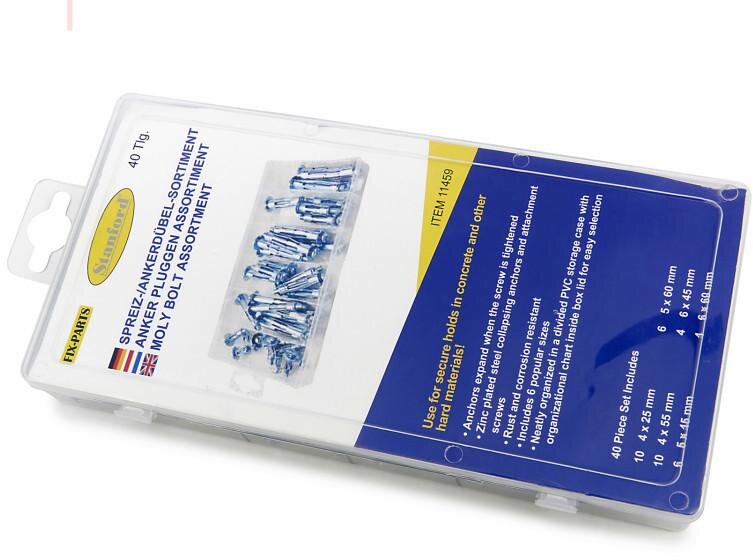 HBM 40 styks ankerpropper, hulvægsstiksæt