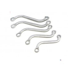 Stahlkaiser 5-delt S Dobbeltringnøkkelsett 10 – 19 mm. Stahlkaiser 5-delt S Dobbeltringnøkkelsett 10 – 19 mm.