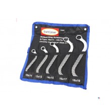 Stahlkaiser 5-delt S Dobbeltringnøkkelsett 10 – 19 mm. Stahlkaiser 5-delt S Dobbeltringnøkkelsett 10 – 19 mm.