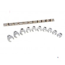 Clés à molette Stahlkaiser 10 pièces métriques avec entraînement 3/8 10-19 mm.