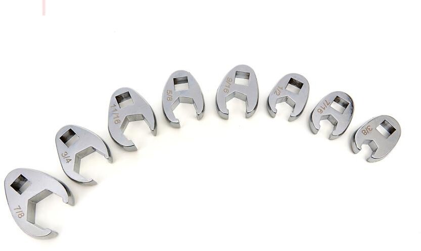 Stahlkaiser 8-delers kråkefotnøkler INCH med 3/8 opptak