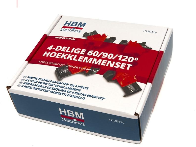HBM 4 Delige Hoekklemmenset, Lijmklemmenset Met 3 sets Mallen van 60, 90 en 120 Graden