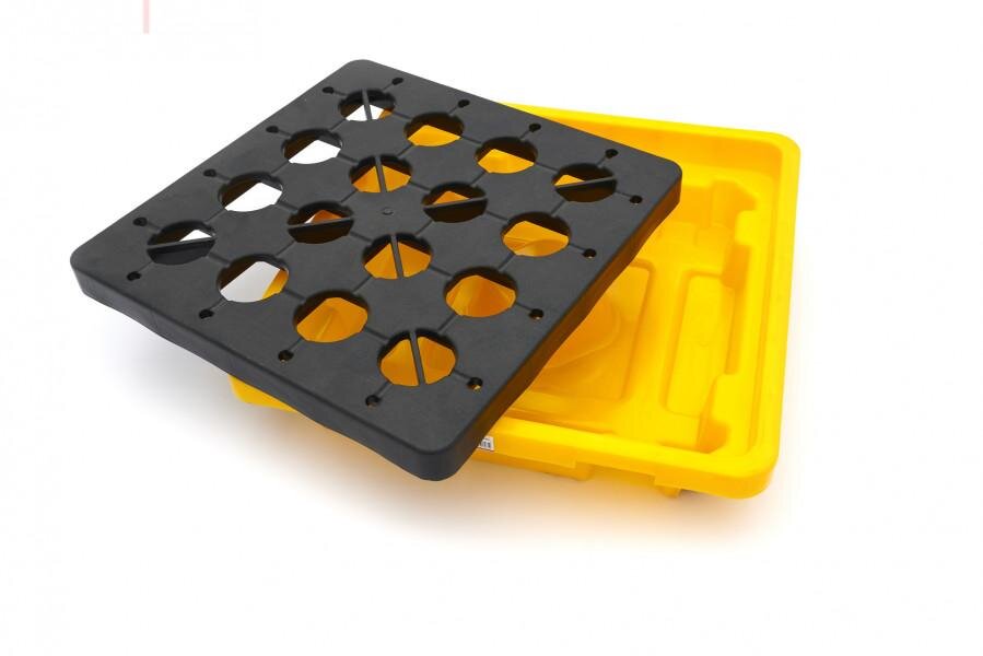 Bac de rétention et bac de récupération pour fût d'huile HBM de 42 litres