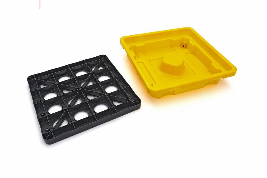 Bac de rétention et bac de récupération pour fût d'huile HBM de 42 litres