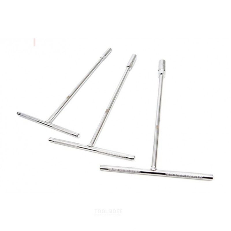 HBM ekstrapitkä T-nøkkelset 3-delt 310 x 8, 10, 12 mm