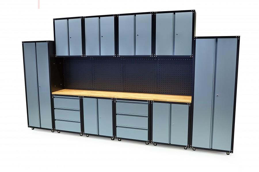 HBM premium værkstedssystem, 16 dele, grå