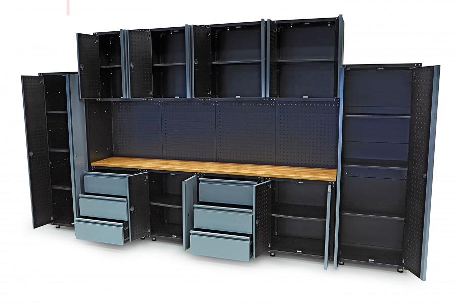 HBM premium værkstedssystem, 16 dele, grå