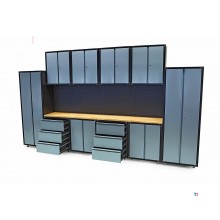 HBM premium værkstedssystem, 16 dele, grå