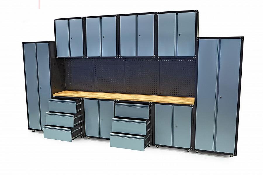 HBM premium værkstedssystem, 16 dele, grå