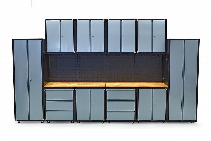 HBM premium værkstedssystem, 16 dele, grå