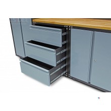 HBM premium værkstedssystem, 16 dele, grå