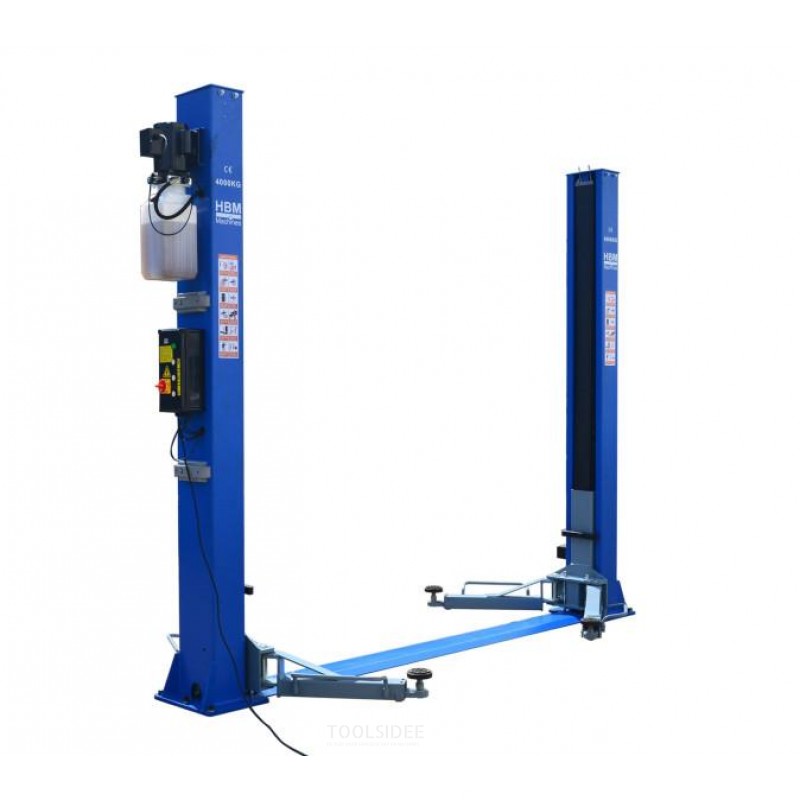 HBM Professional 2-søjlet hydraulisk lift 4 ton med elektronisk udløser HBM Professional 2-søjlet hydraulisk lift 4 ton med elektronisk udløser