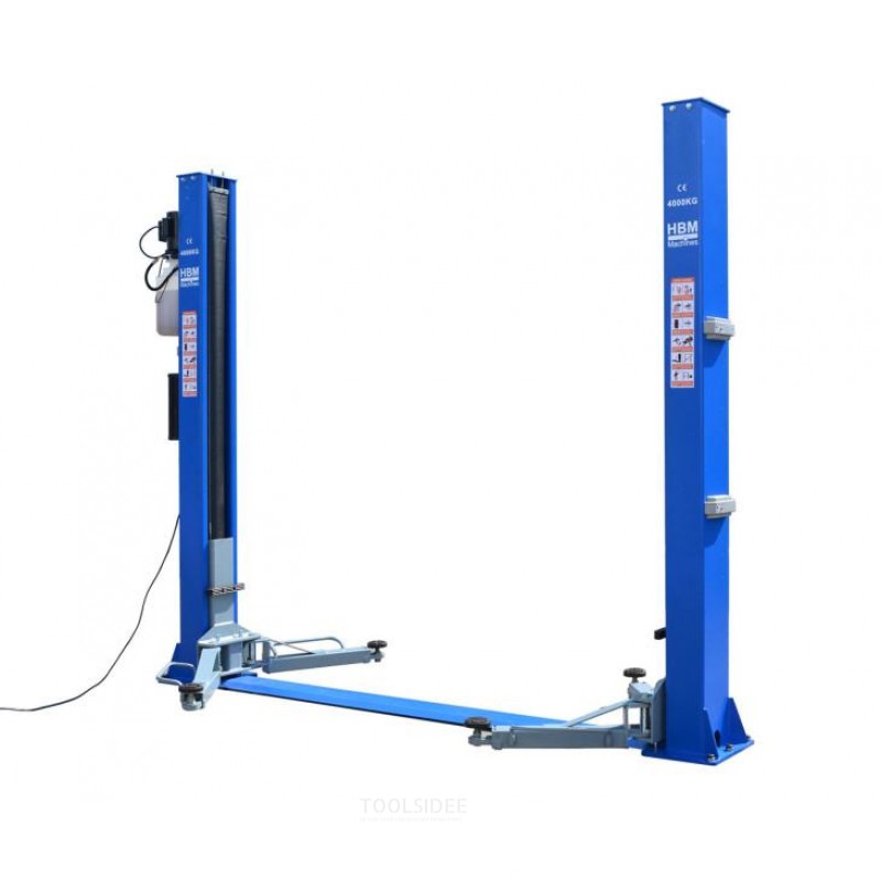 HBM Professional 2-søjlet hydraulisk lift 4 ton med elektronisk udløser HBM Professional 2-søjlet hydraulisk lift 4 ton med elektronisk udløser