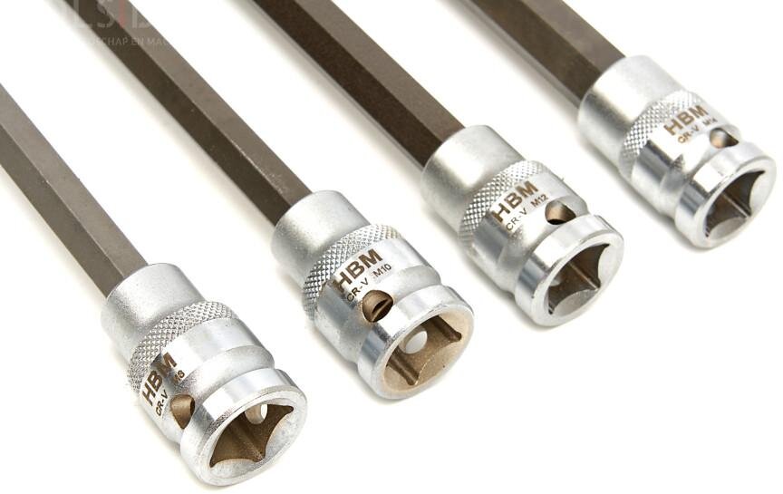 HBM 4-delt drivakselskruer Nøglefatningssæt M8-M14 800 mm ½”