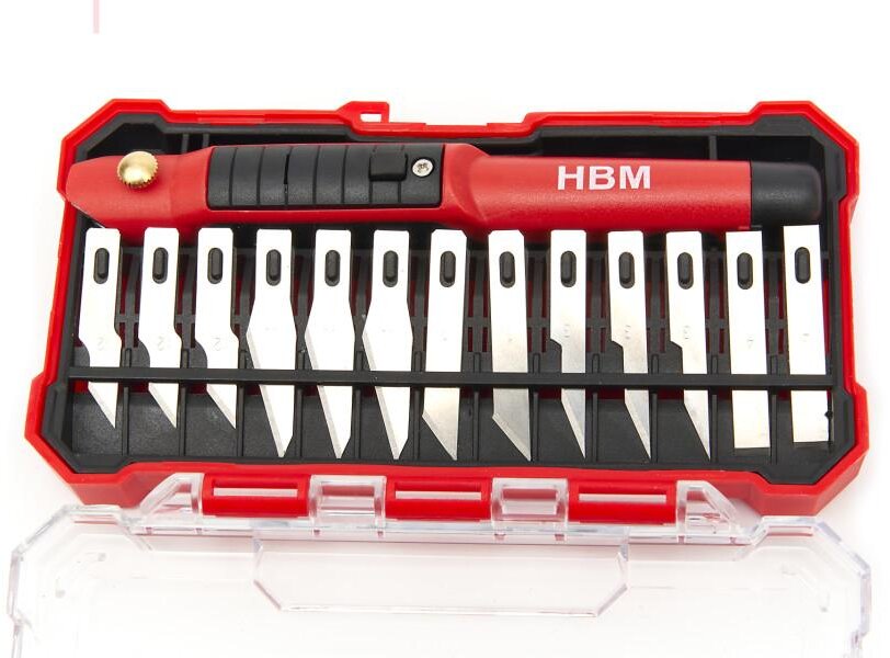 HBM 14 Deles Hobby Kniv Sæt Med LED Lampe HBM 14 Deles Hobby Kniv Sæt Med LED Lampe
