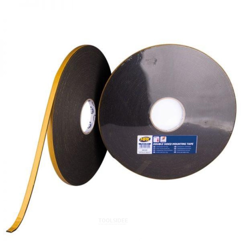 HPX Dobbeltsidet monteringstape 3mm - antracit 12mm x 25m