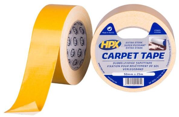 HPX Doppelseitiges Teppichklebeband - Weiß 50 mm x 5 m