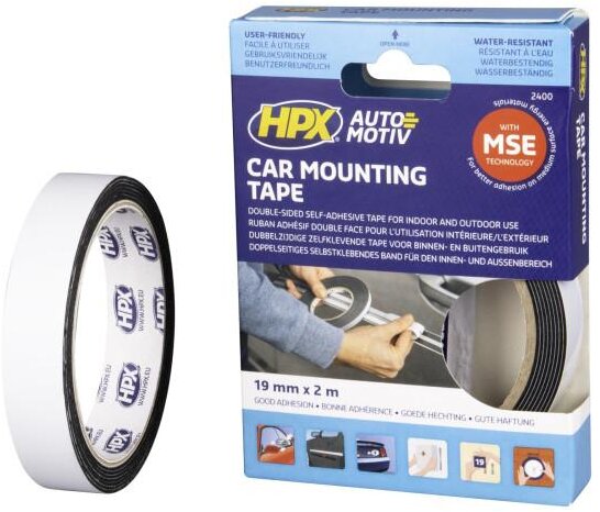 HPX Doppelseitiges PE-Montageband - schwarz 19 mm x 2 m HPX Doppelseitiges PE-Montageband - schwarz 19 mm x 2 m
