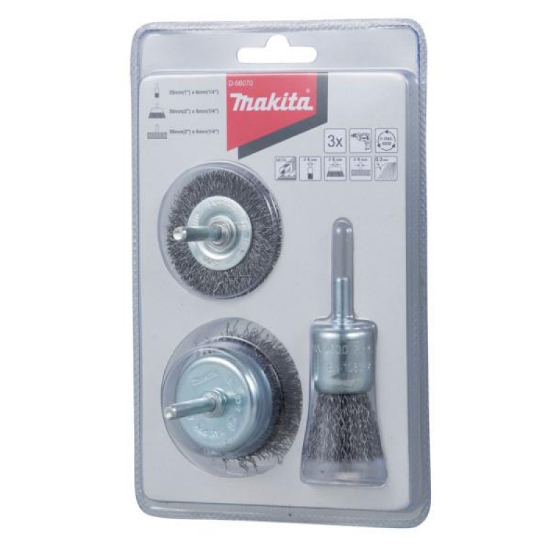 Makita børstesæt 3-delt D-66070