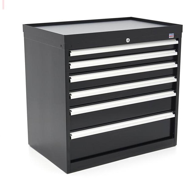 HBM 6 Skuffer Professionelt Værktøjsskab 88 x 58 x 80 cm sort