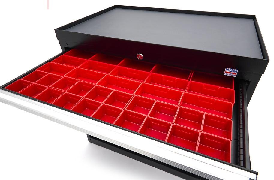 HBM 6 Skuffer Professionelt Værktøjsskab 88 x 58 x 80 cm sort