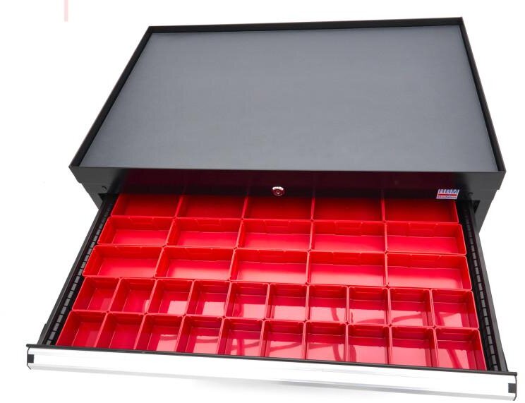 HBM 6 Skuffer Professionelt Værktøjsskab 88 x 58 x 80 cm sort