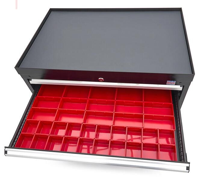 HBM 6 Skuffer Professionelt Værktøjsskab 88 x 58 x 80 cm sort